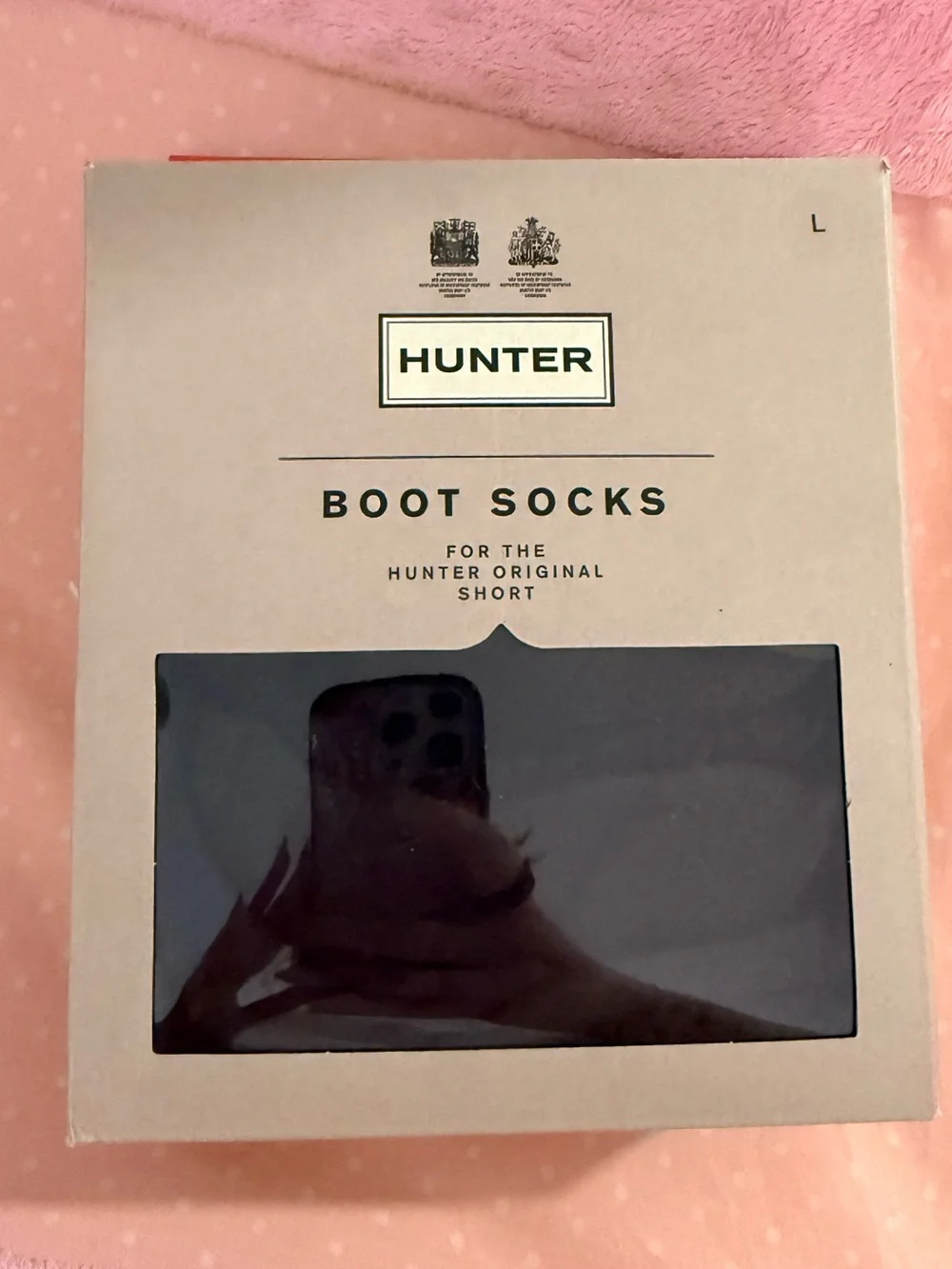 Hunter Boot Socks for The Original Short Boots Cable Socks Black Color, Large